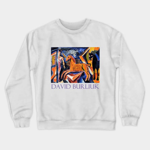 Carousel by Russian Futurist David Burliuk Crewneck Sweatshirt by Naves